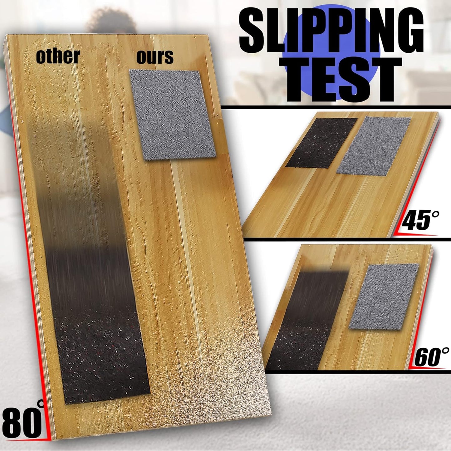 Non Slip Rug Pad Grippers - 10x14, 1/4" Thick, Felt + Rubber Double Layers Area Carpet Mat Tap, Provides Protection and Cushioning for Hardwood or Tile Floors