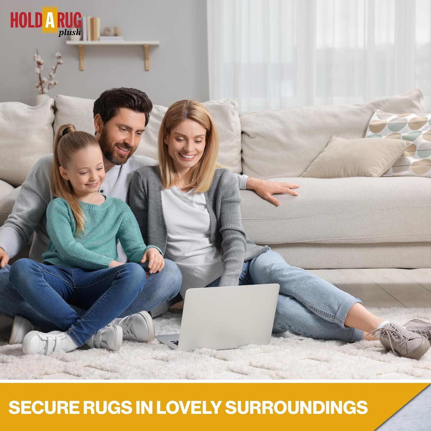 Hold-a-Rug Plush 5' x 7' Nonskid, Nonslip Rug Pad, Reversible Gripper, ¼ Thick, Safe for All Floors and Carpet, Keep Area Rugs Secure