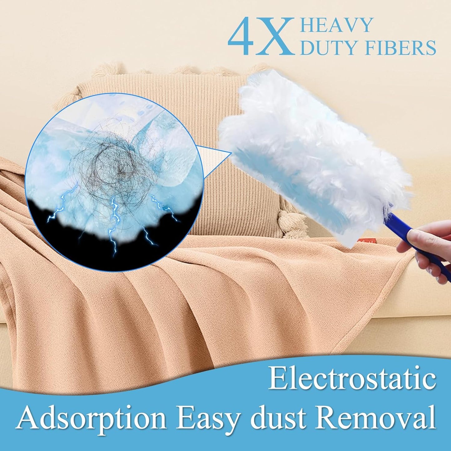 40 Count Electrostatic Duster Refills Replacement Head for Swiffer Dusters,Unscented Disposable Dusters for Cleaning Home, Blinds, Fans, Corners (Only Duster)