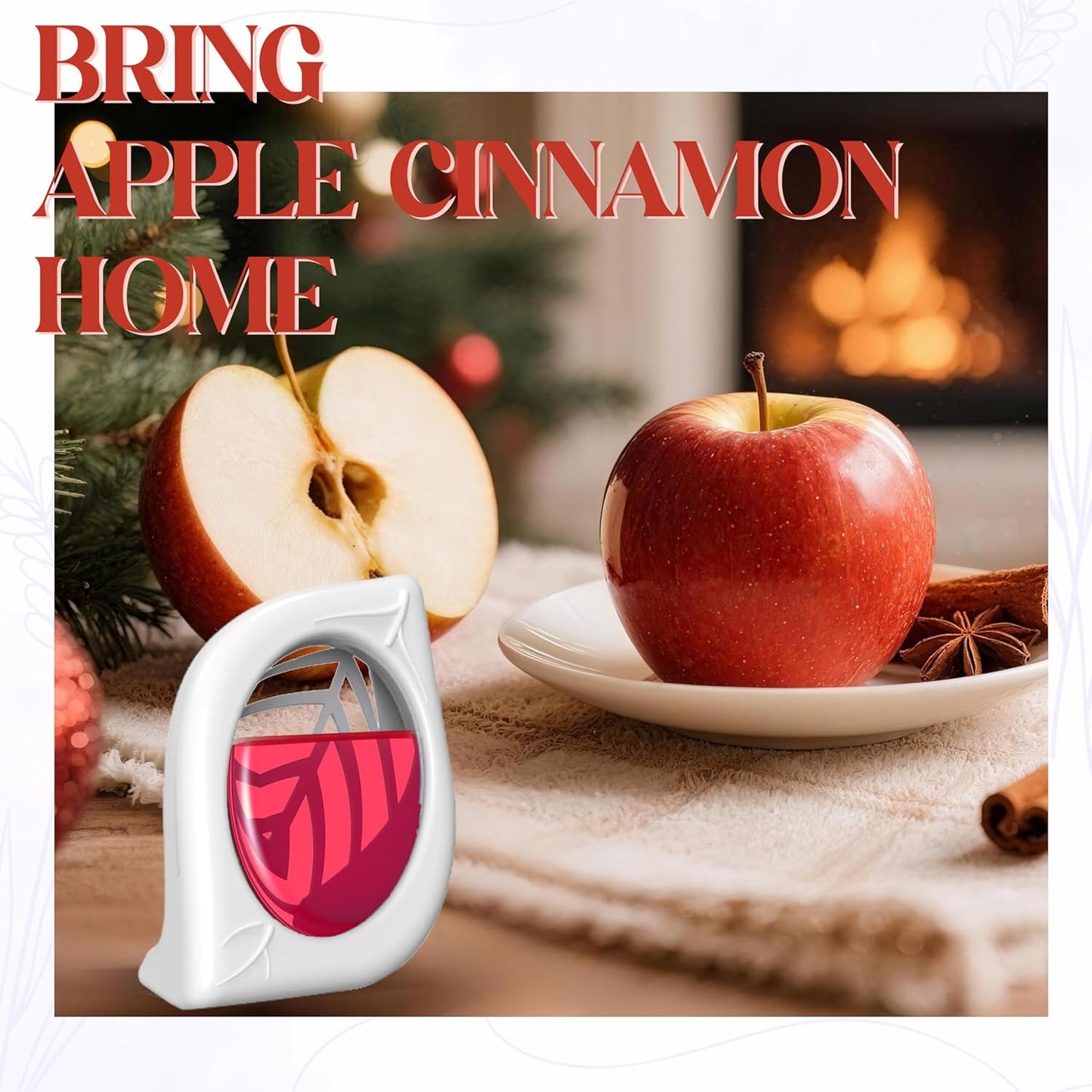 Air Freshener for Home, 4 Pack, Apple Cinnamon, Odor Eliminator for Small Area Closets Bathroom Pets Strong Odor, Up to 120 Days