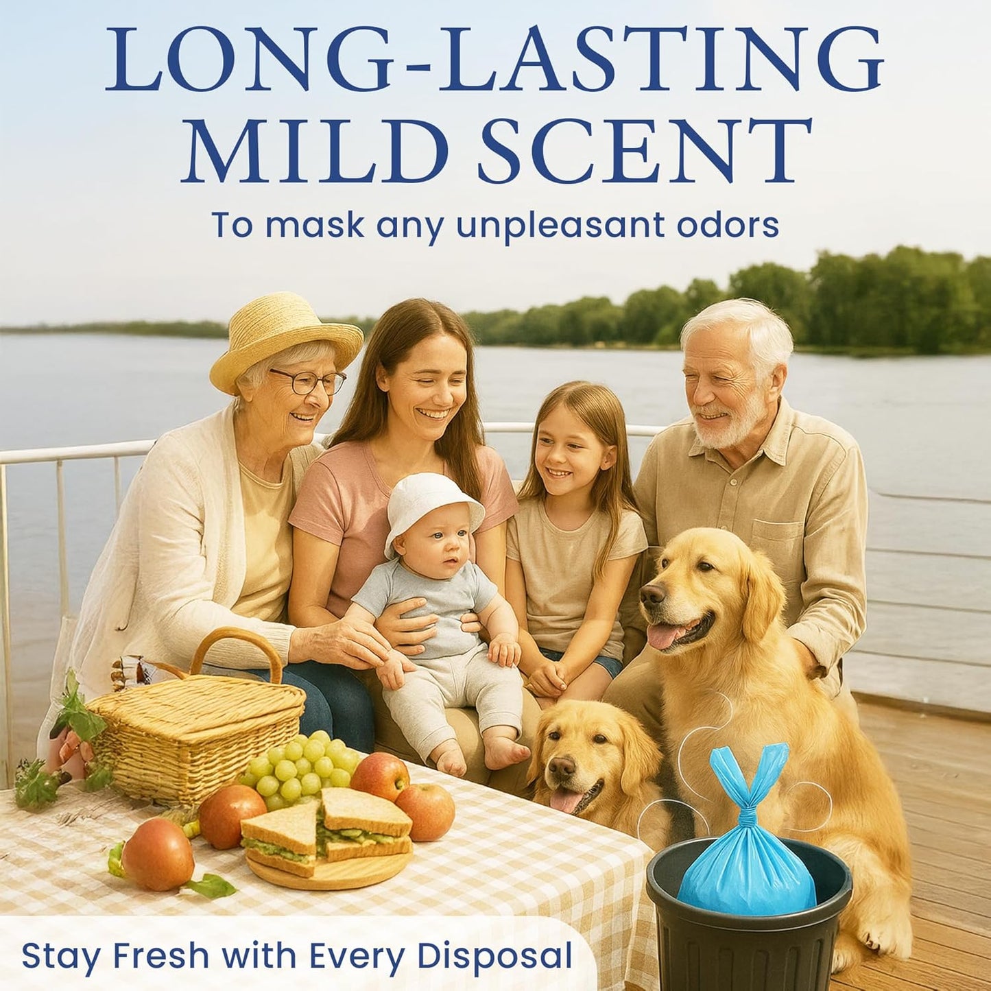 Heaven Scent Hygiene Bags 1.5MIL ULTRA-THICK Discreet Waste Disposal | MADE IN THE USA | Mild Baby Powder Scented Trash Bags for Adult Briefs & Feminine Products - Small, 50 Bags