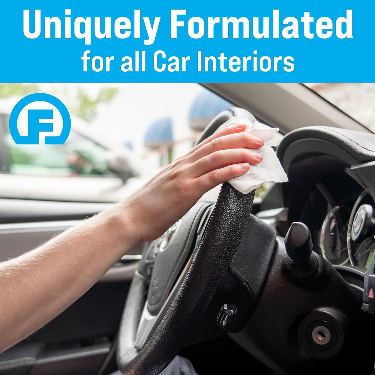 Fortress Car Interior Wipes (25 ct, Pack of 12) for Car Interior Cleaning, Dashboard, Seats, Detailing, and Steering Wheel [Travel Size] Skin-Safe Car Interior Cleaner Supplies