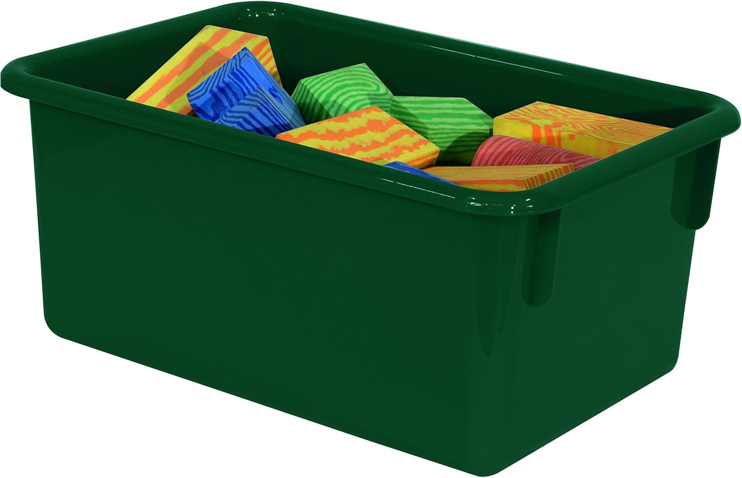 Wood Designs Cubby Storage Bin, Heavy Duty Plastic Containers for Kids Green Cubby Tray Set of 25