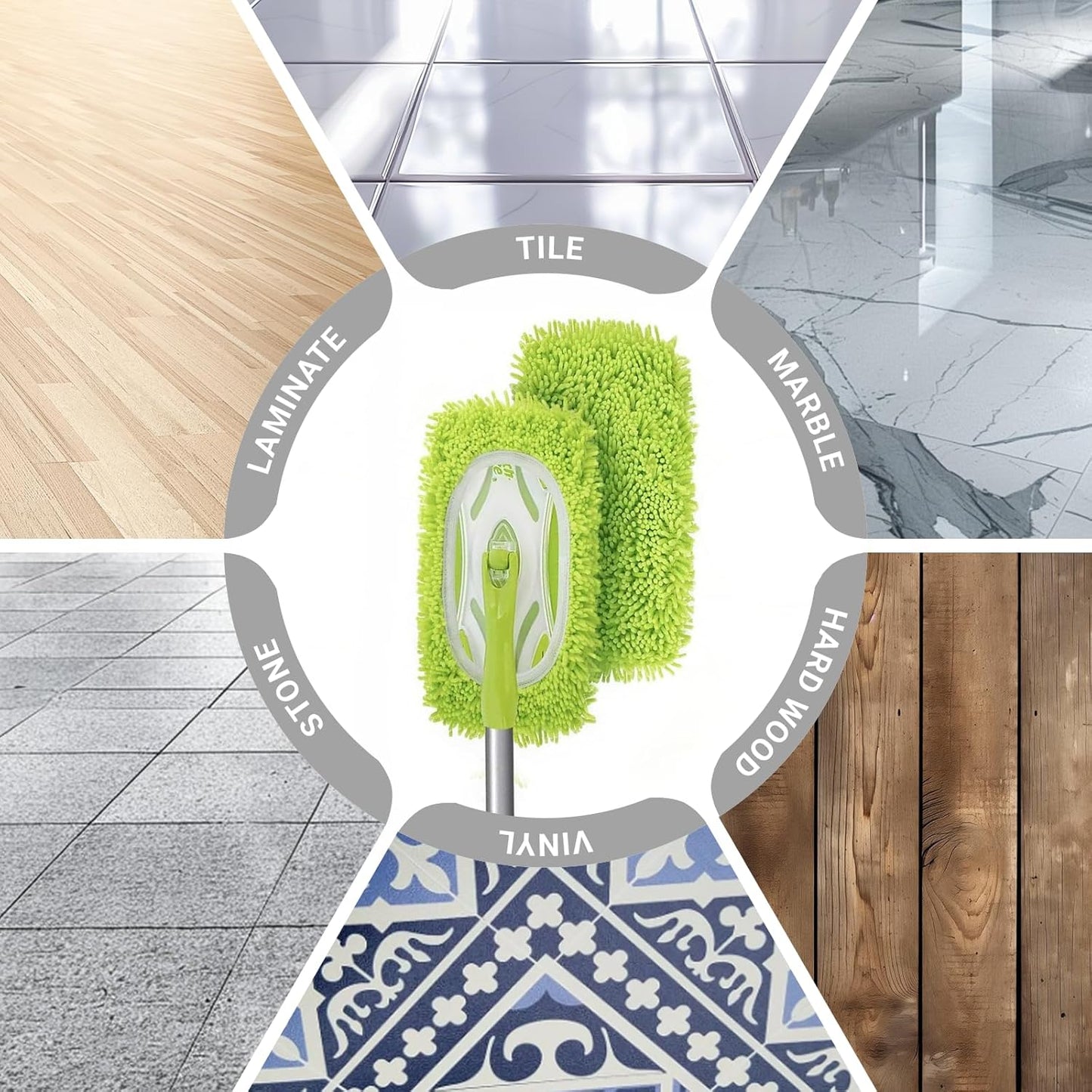 Reusable Mop Pads Refill Compatible with Swiffer Sweeper Mop, Microfiber Wet Mopping Cloths for Floor Cleaning , Ideal for Home Cleaning Washable Floor (6)