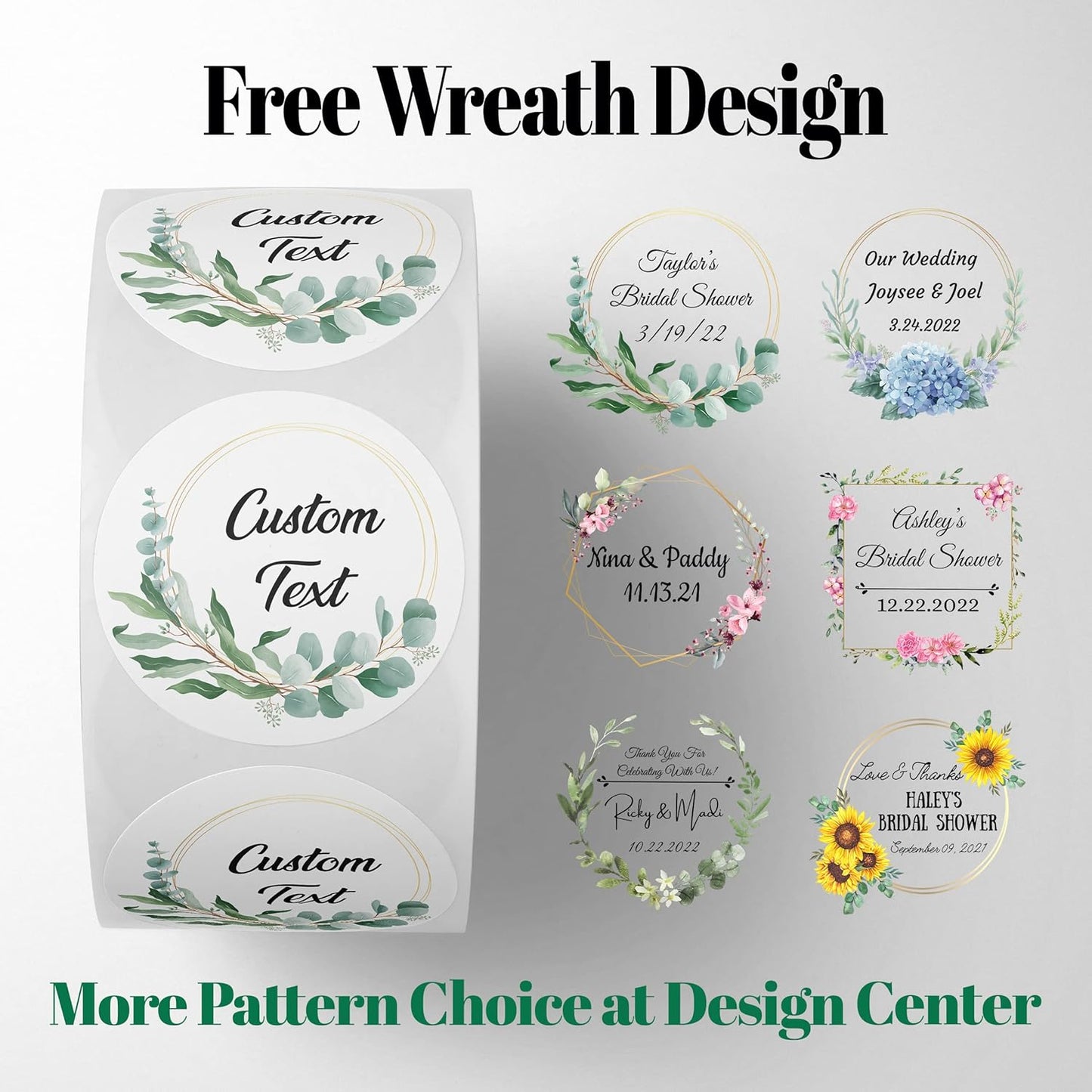 150 Custom Circle/Square BOPP Roll Labels- Personalized Stickers for Business Logo, Party, Wedding Favor, Baby Shower-Any Design Text + Image, Matte/Gloss Finish (4 Inch Circle)