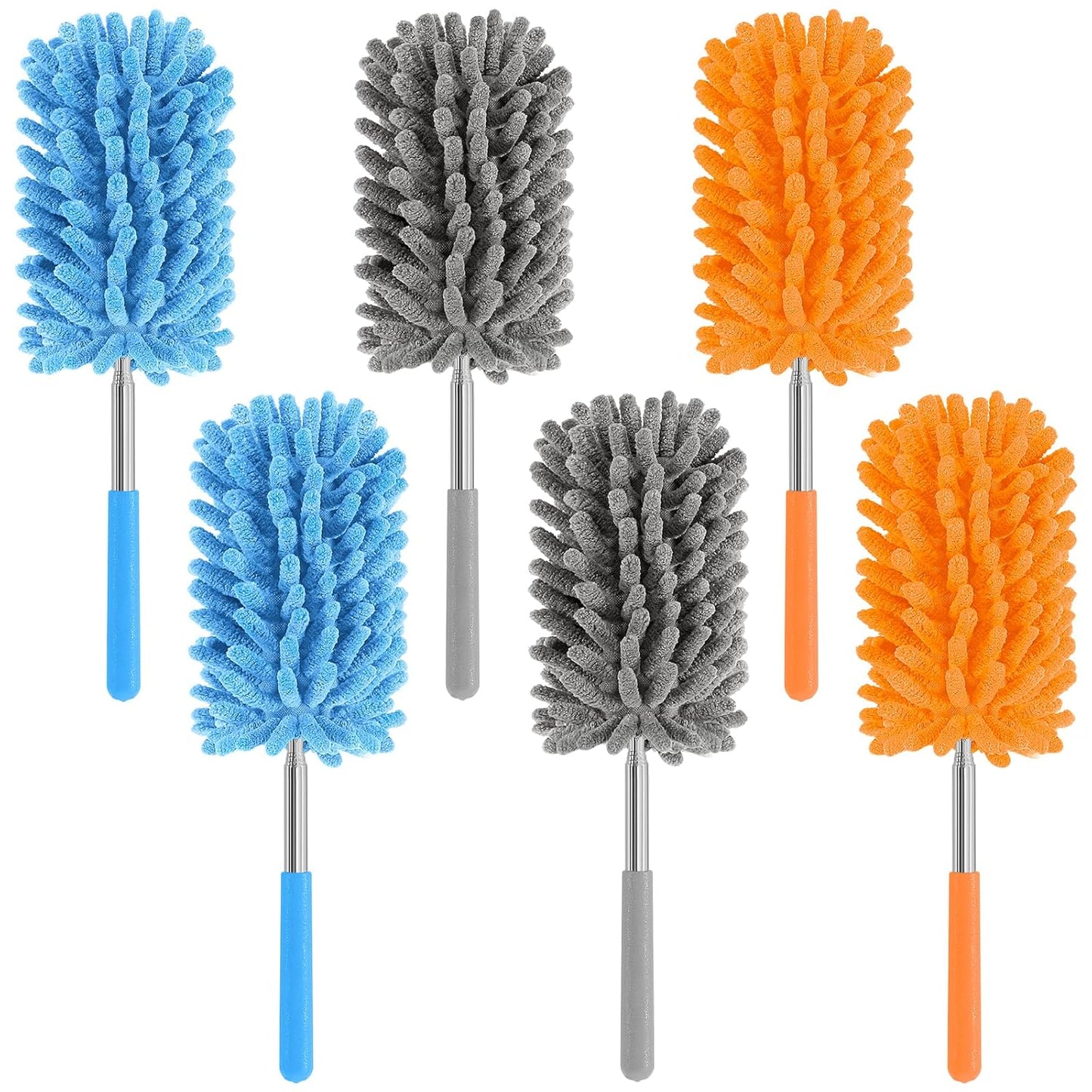 Mini Duster for Cleaning, 360° Bendable Hand Dusters with Extension Pole, Washable Small Duster for Car Interior, Office, Furniture