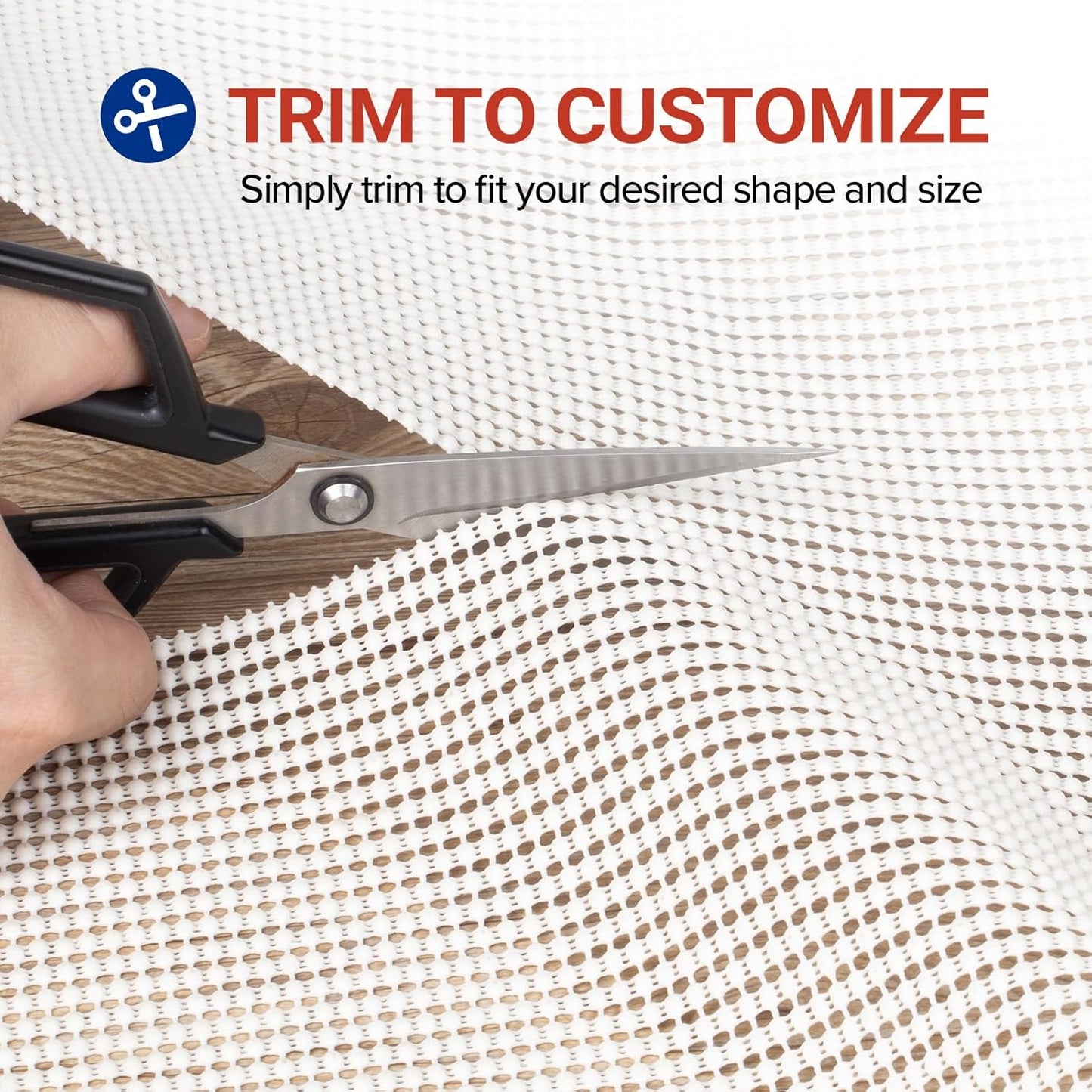 Non-Slip Rug Pad Gripper 2.5x12 Feet, Anti Skid Mat for Under Area Rugs, Keeps Rugs in Position and Safe, Thick Cushioned Carpet Pad for Hardwood Floors Protection