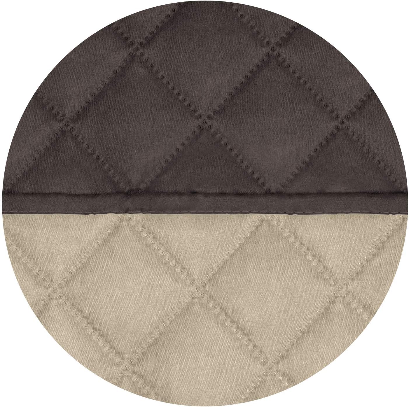 PureFit Reversible Quilted Sofa Cover, Water Resistant Slipcover Furniture Protector, Washable Couch Cover with Non Slip and Elastic Straps for Kids, Dogs, Pets (Oversized Sofa, Chocolate/Beige)