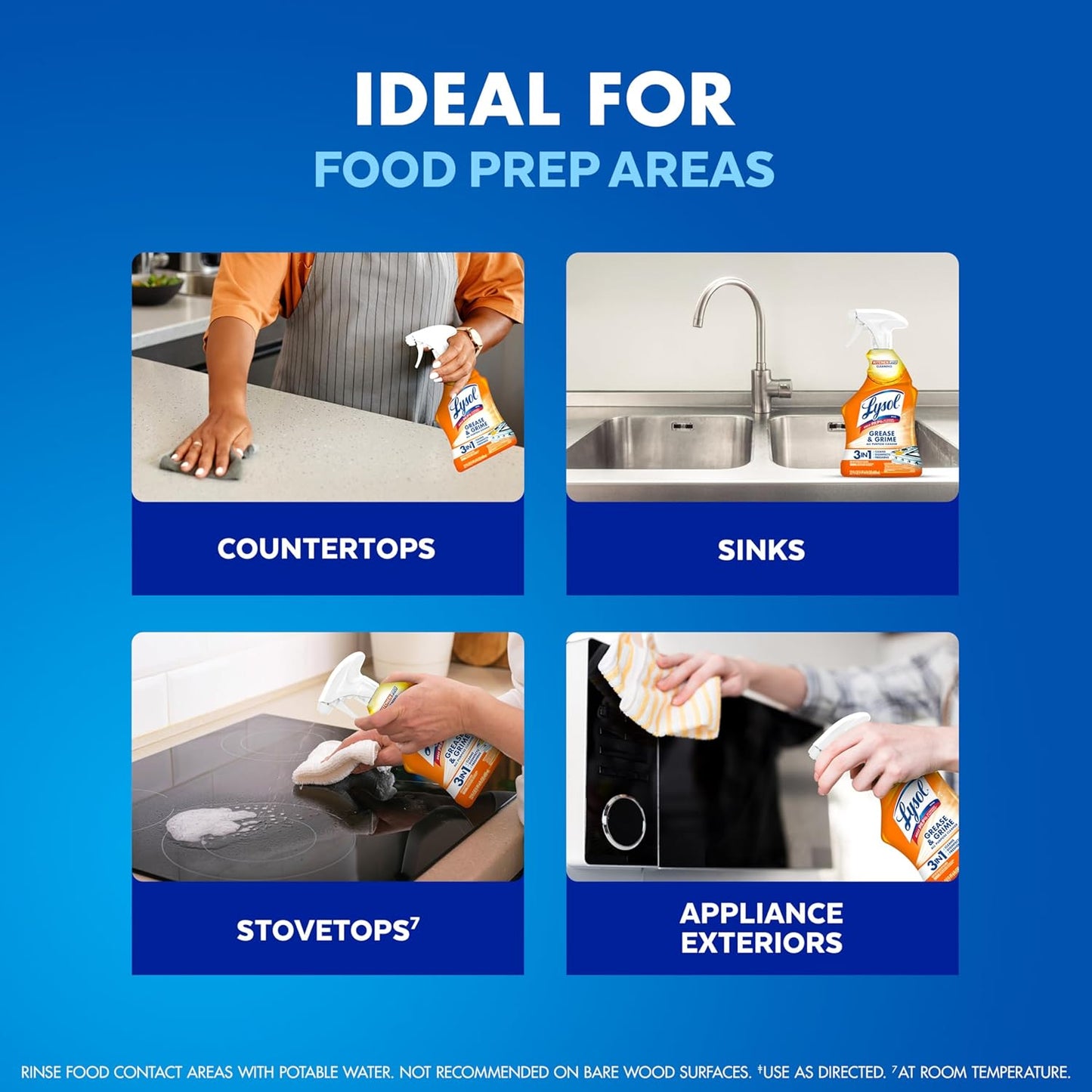 Lysol Pro Kitchen Spray Cleaner and Degreaser, Antibacterial All Purpose Cleaning Spray for Kitchens, Countertops, Ovens, and Appliances, Citrus Scent, 22oz