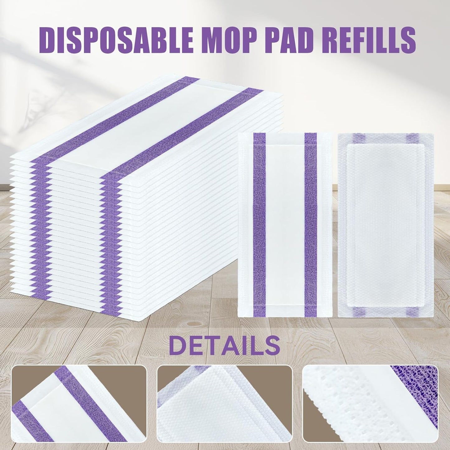 40 Pack Disposable Mop Pad Refills for Swiffer Wet Jet ，Dry&Wet Mopping Pad Compatible with Swiffer Wet Jet and Any Model of Velcro Mop，Multi Surface WetJet Pad for Floor Cleaning