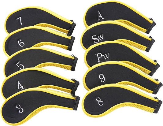 Sword &Shield sports Neoprene Zipper Golf Club Iron Head Covers Iron Covers 10pcs/Set