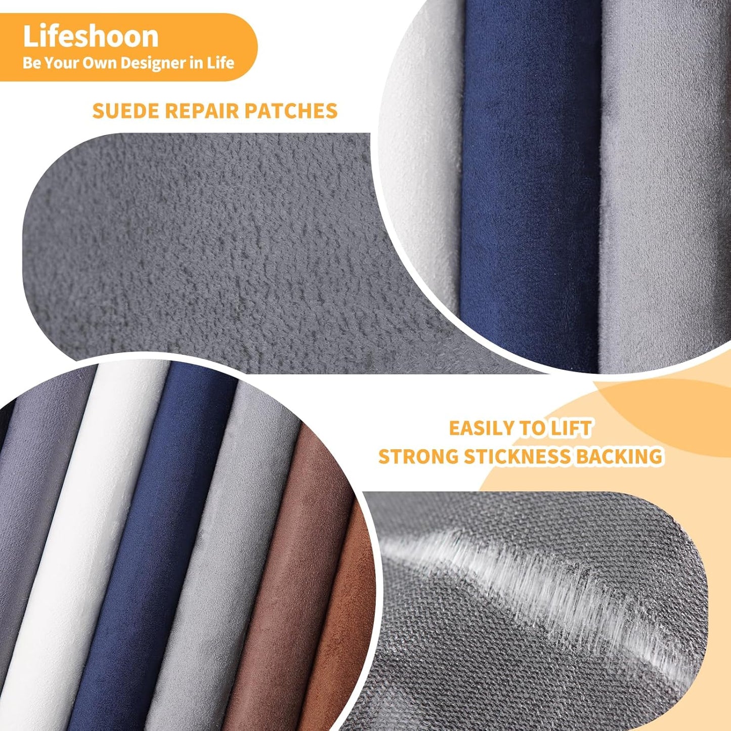 Fabric Repair Patches, 17X79 Inch Self-Adhesive Suede Patches Tape Durable, DIY Large Fabric Repair for Sofa, Couches, Furniture, Chair, Clothing （17X79 Inch, Beige）