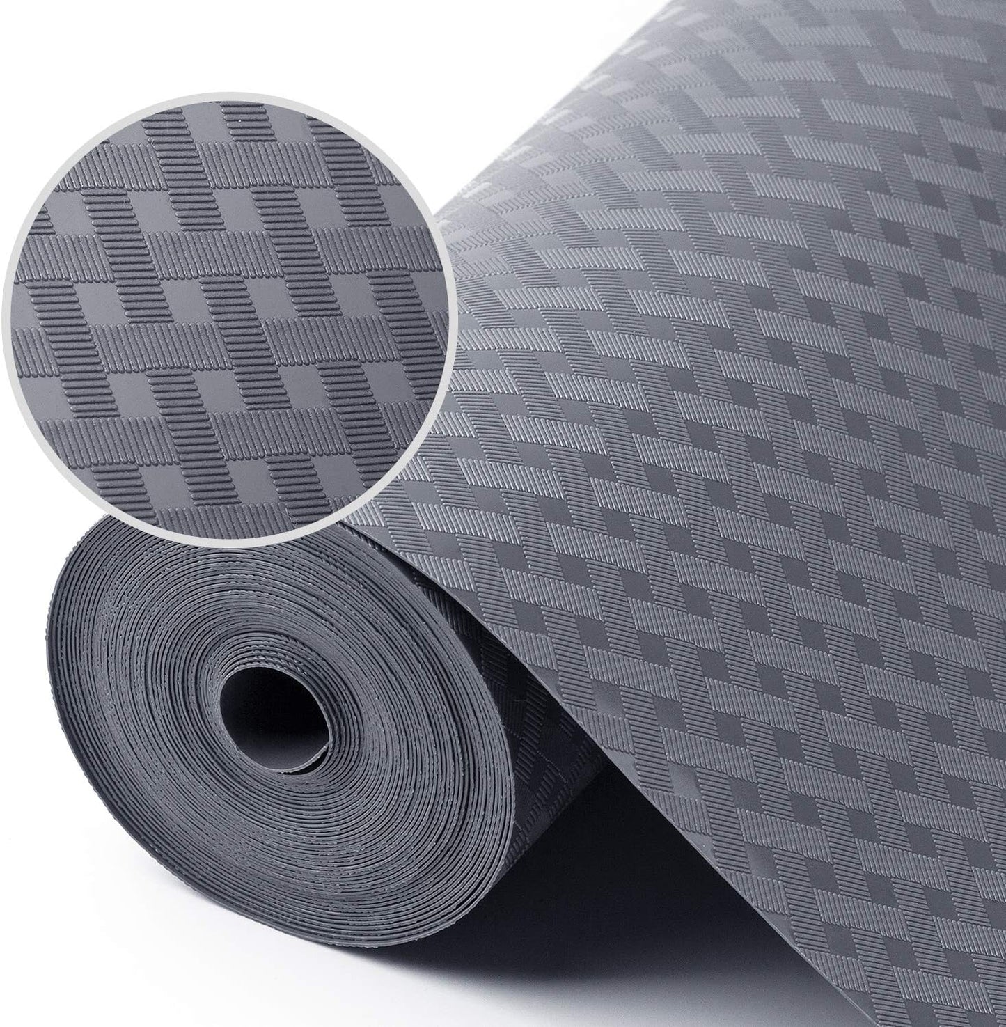 Shelf Liners for Kitchen Cabinets Refrigerator Liners Waterproof Kitchen Cupboard Liner Durable Plastic Drawer Mats EVA Material Non Adhesive Fridge Liner for Shelves - Gray 17.5 x 78.7 Inches
