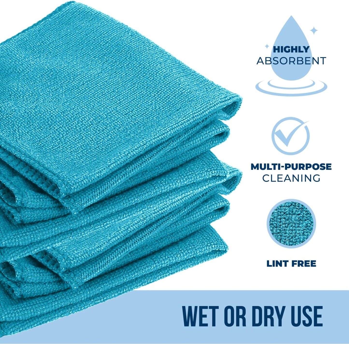 GREEN LIFESTYLE Chamois Cloth, Microfiber Cleaning Cloth 50 Pack, Borderless Towels Cleaning, Car Microfiber Towel, Drying Car Wash Towels (11.5" x 11.5", Multicolor)