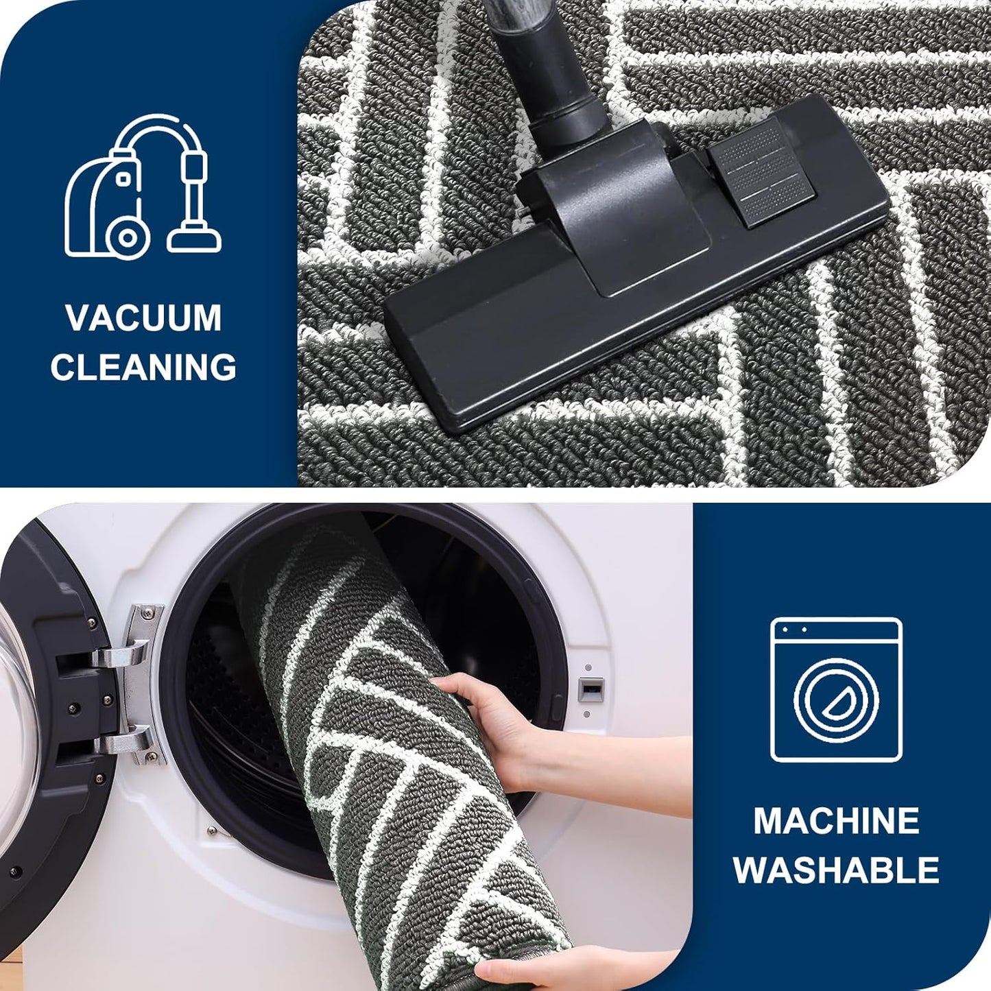 OLANLY Indoor Door Mat, 32x20 Inch, Dirt Resistant and Absorbent, Non-Slip Rubber Backing Floor Mats, Easy Clean Low-Profile Doormat for Entryway, Front Door, and Inside Entrance, Charcoal