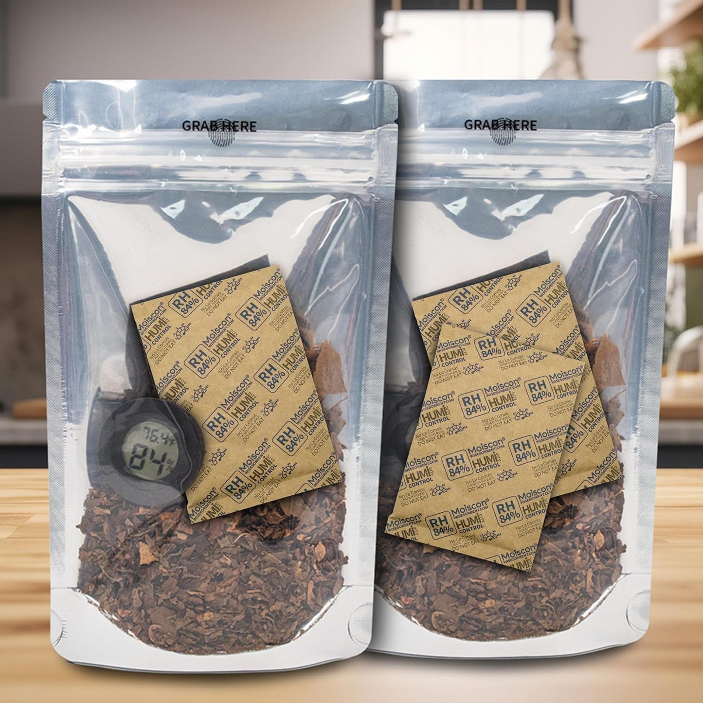 84% Two-Way Humidity Control Packs for Storing 1 lb – Size 60 – 25 Pack – Seasoning Packets Moisture Control Packets Individually Wrapped, Humidifier Packs for Season Wood Humidifier Boxes