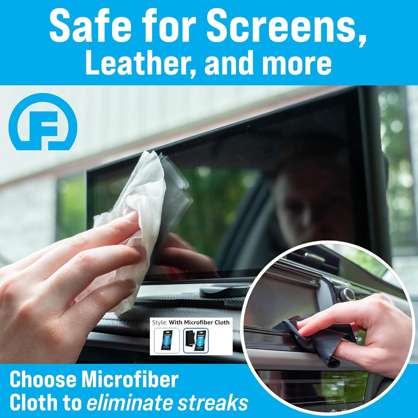 Fortress Car Interior Wipes (25 ct, Pack of 3) for Car Interior Cleaning, Dashboard, Seats, Detailing, and Steering Wheel [Travel Size] Skin-Safe Car Interior Cleaner Supplies