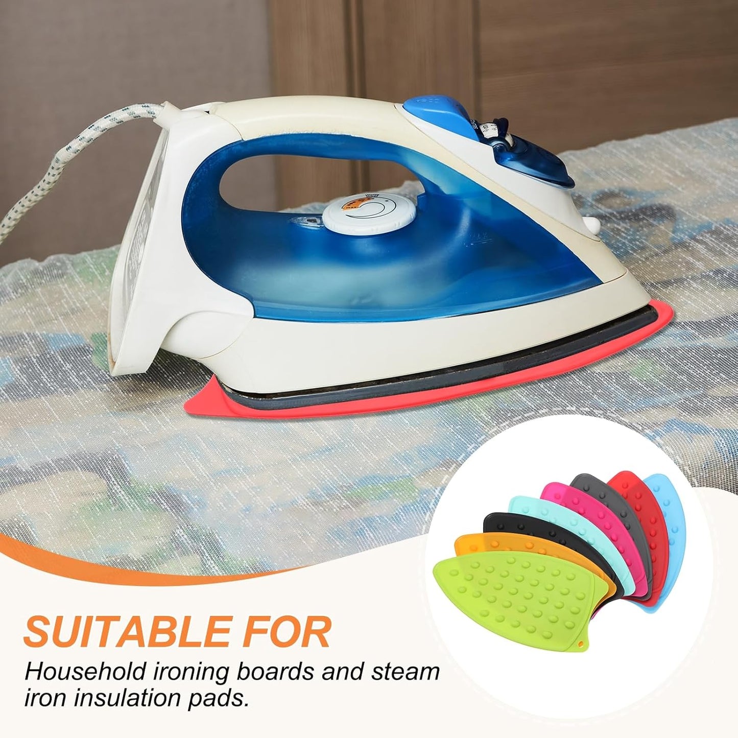 PATIKIL Silicone Iron Rest Pad, Multipurpose Hot Heat Resistant Iron Rest Plate Protective Pad for Ironing Board Hot Resistant Steamer Steam Compact Mat, Yellow