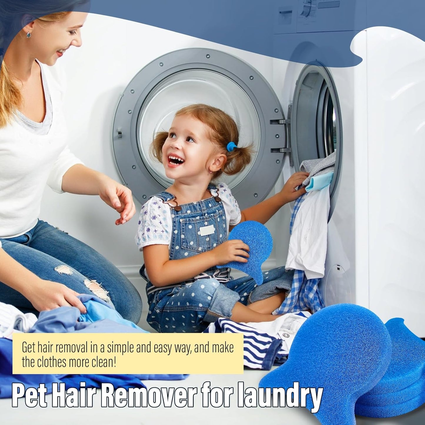 Pet Hair Remover for Laundry, Reusable Dog & Cat Hair Remover Tool, Effectively Removes Pet Hair, Lint and Dander from Bedding and Clothing, Suitable for Washing Machines, Dryers 4PCS