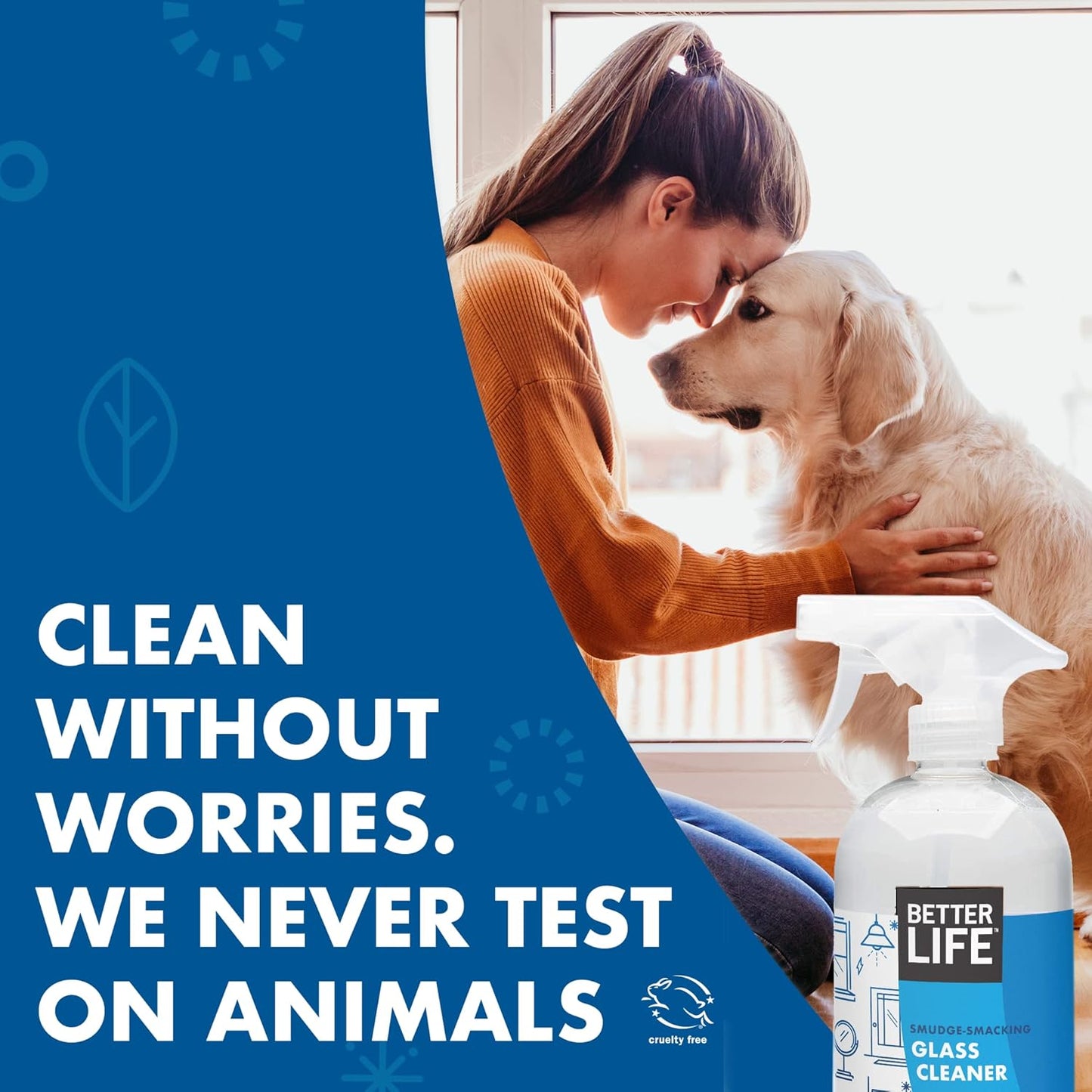 Better Life Glass Cleaner, Streak-free Window Cleaner, Surface Cleaning Spray, Mirror, Screen and Shower Door Cleaner, Removes Fingerprints, Dust, Dirt, Unscented, 32 Oz, Pack of 1