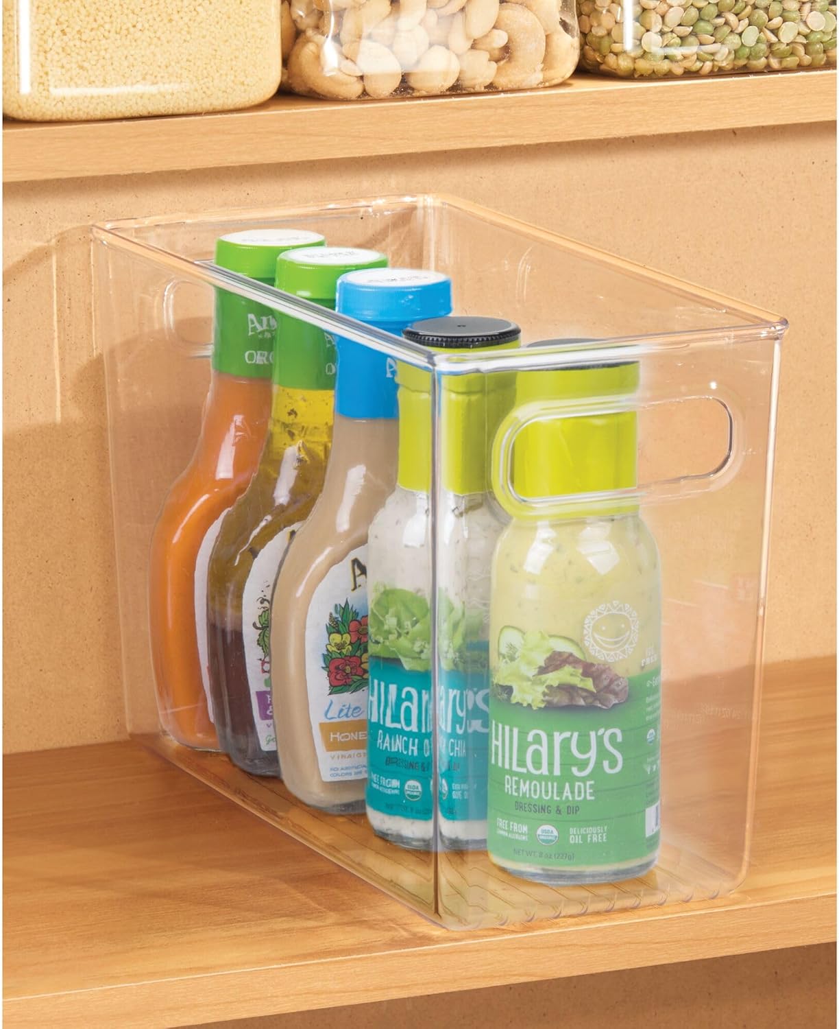 iDesign Tall Plastic Storage Bin with Handles for Fridge or Freezer - Set of 2 - Clear - Made in USA