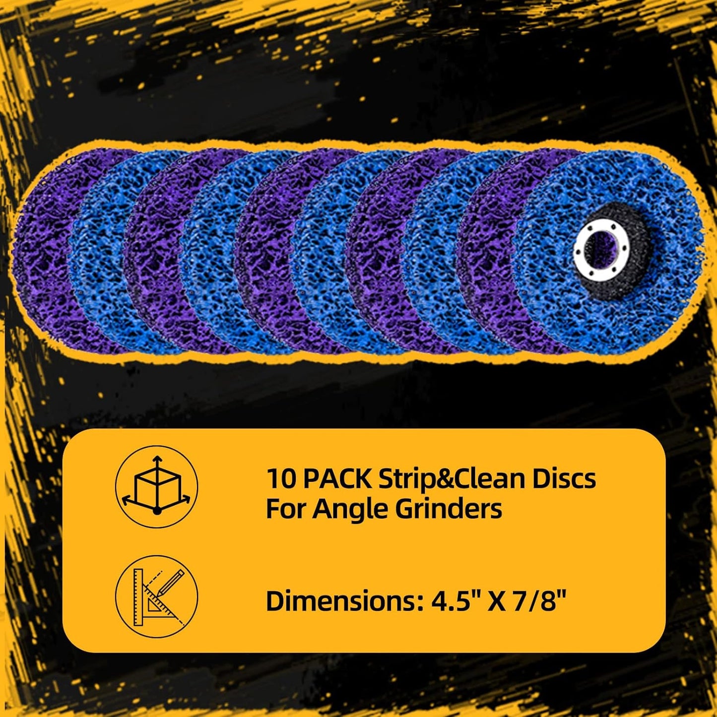10 Pack Strip Discs Stripping Wheel 4.5 inch for Angle Grinder Clean and Remove Paint Coating Rust Welds Oxidation (4-1/2" x 7/8")