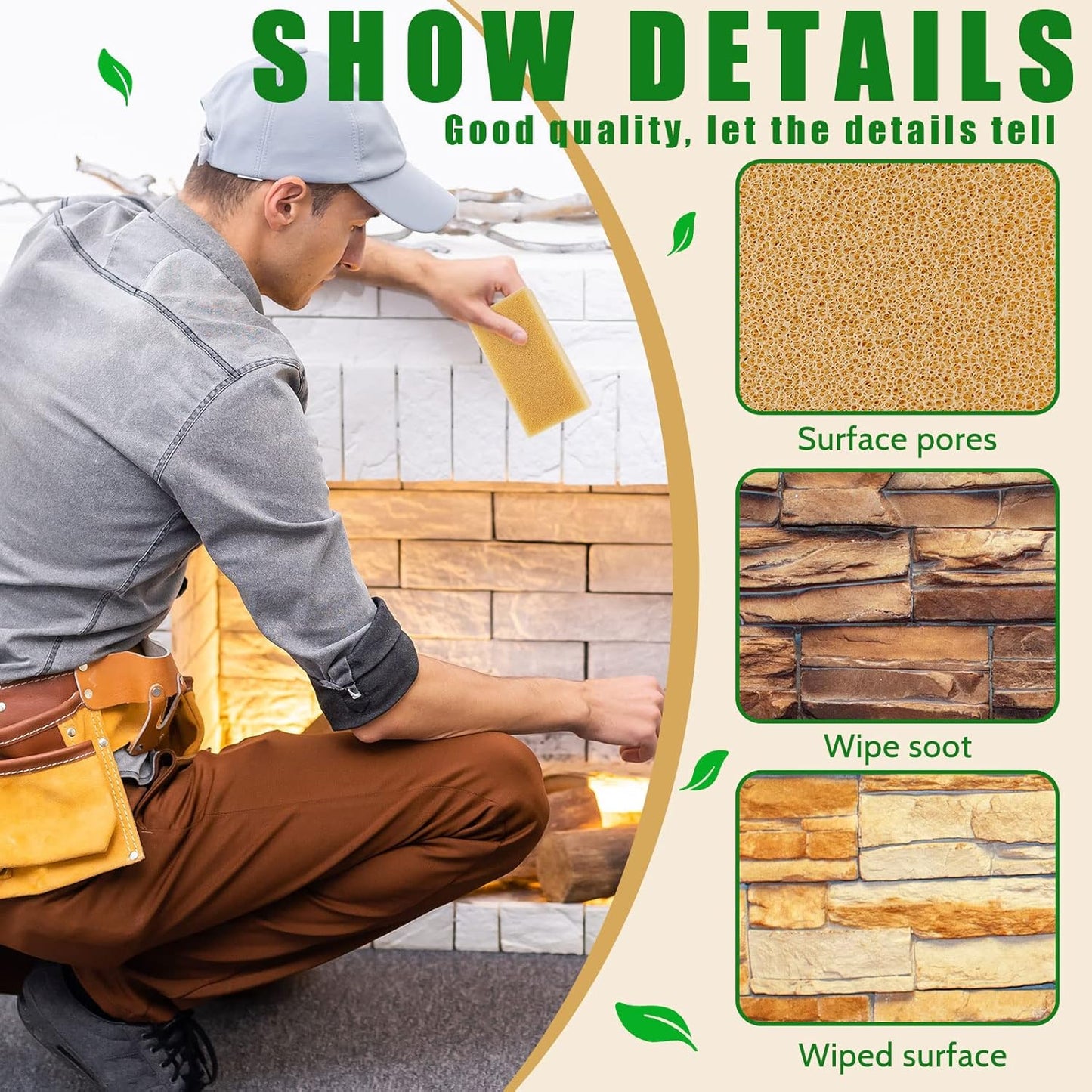 Tessco for you 9 Pcs Reusable Soot Eraser Sponge for Dry Cleaning - Effective Soot Remover for Pet Hair, Dust, and Dirt on Painted Walls, Books, and Car Interiors