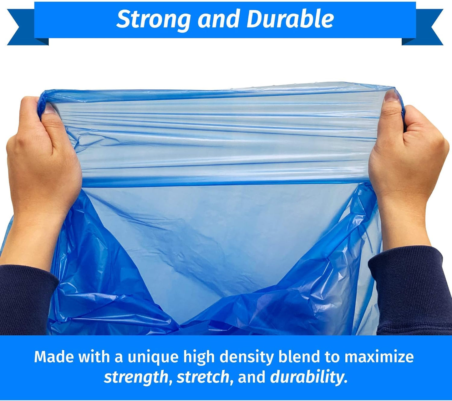 Reli. SuperValue 40-45 Gallon Recycling Bags | 200 Count | Blue Trash Bags | Made in the USA