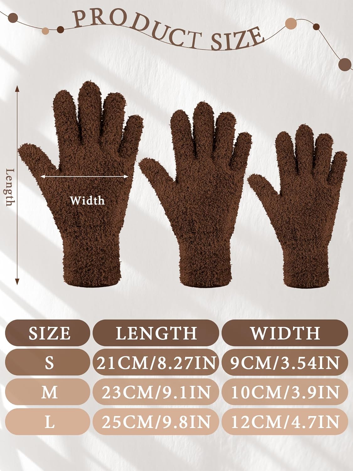 Patelai 3 Pairs Microfiber Plant Dusting Gloves Leaf Cleaning Gloves for Indoor Plants, Blinds, Furniture, House(Medium,Black, Brown, Dark Brown)