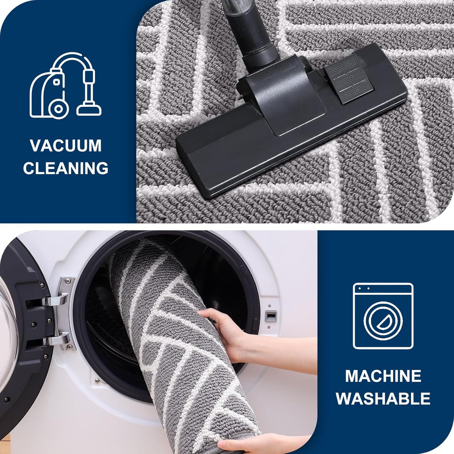 OLANLY Indoor Door Mat, 40x32 Inch, Dirt Resistant and Absorbent, Non-Slip Rubber Backing Floor Mats, Easy Clean Low-Profile Doormat for Entryway, Front Door, and Inside Entrance, Grey