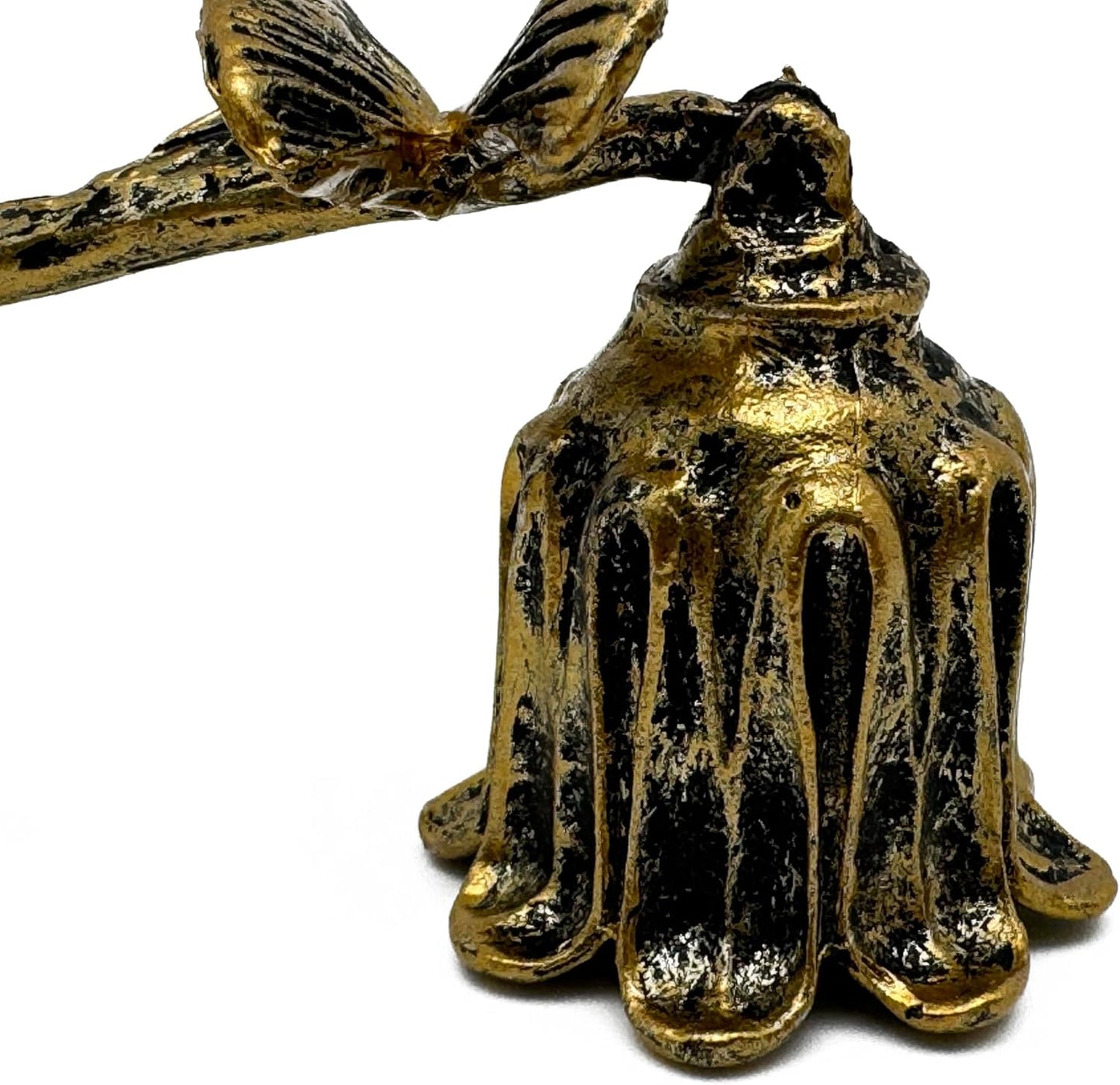 Candle Snuffer, Candlesnuffers Wick Snuffer Candle Extinguisher Accessory for Putting Out Extinguish Candle Wicks Flame Safely, Ginkgo Leaf Design Retro Gold