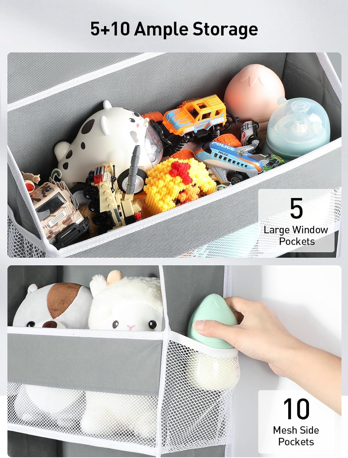 Yecaye 2 Pack Over The Door Organizer, 6-Tier Closet Door Hanging Organizer with 12 Mesh Pockets, Bathroom Organizers and Storage, Ultra Sturdy Large Capacity Over Door Storage Newborn Baby Essentials