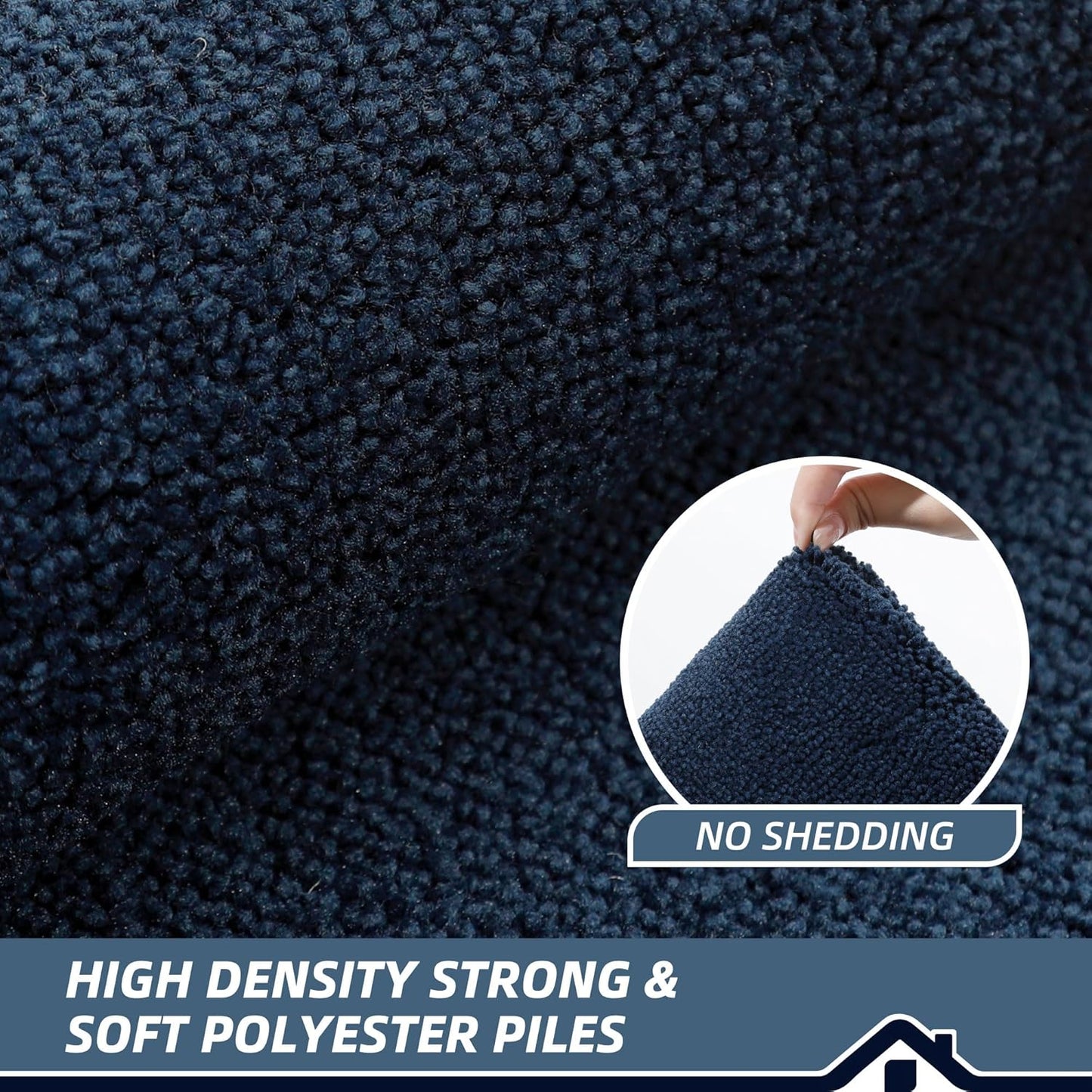 BEQHAUSE Door Mat 24" x 36", Non-Slip Door Mats Indoor Entryway Rugs Washable Low-Profile Absorbent and Stain Resist Floor Mats, Dog Door Mat for Front Back Door, Muddy Wet Shoes & Paws, Navy Blue