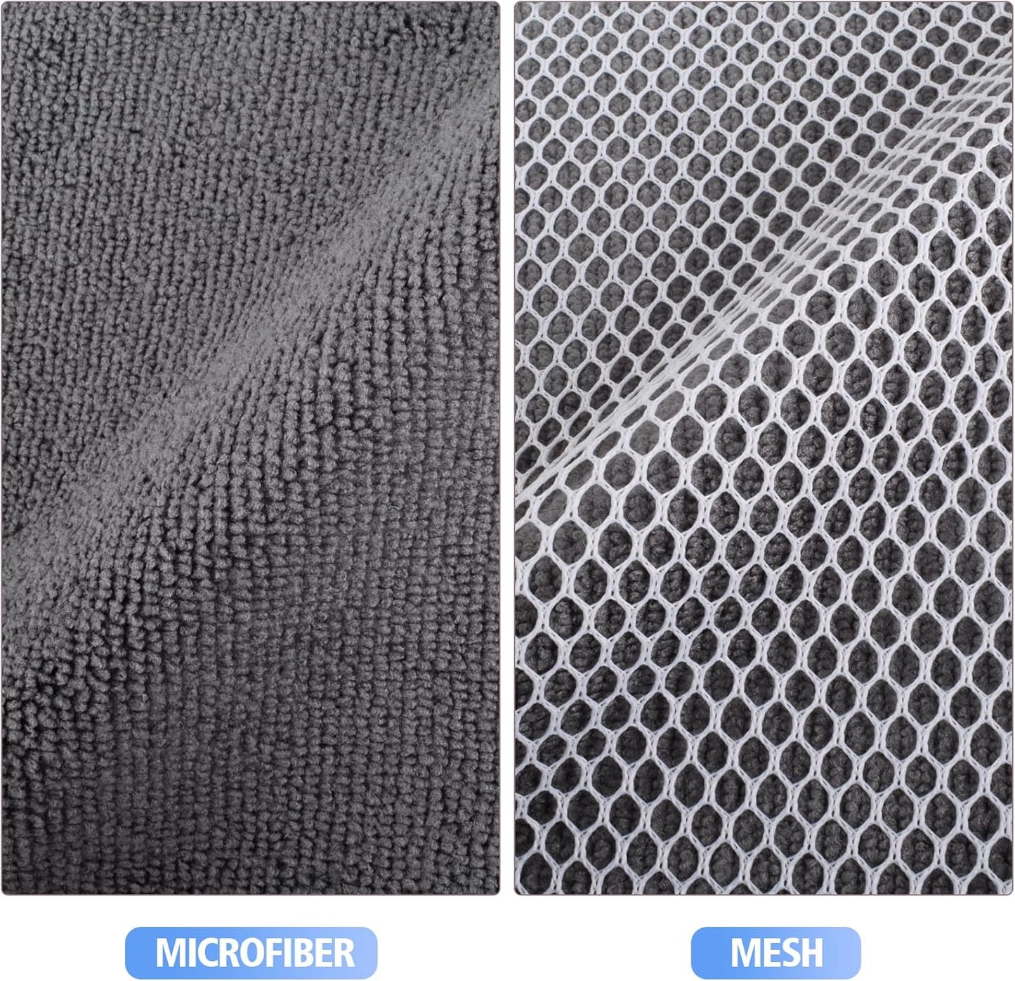 KinHwa Kitchen Washcloths for Dishes Absorbent Microfiber Dish Cloths Quick Dry Dish Rags with Poly Scour Scrub Side Ideal for Kitchen Cleaning (Gray, 6inch X6inch 9Pack)