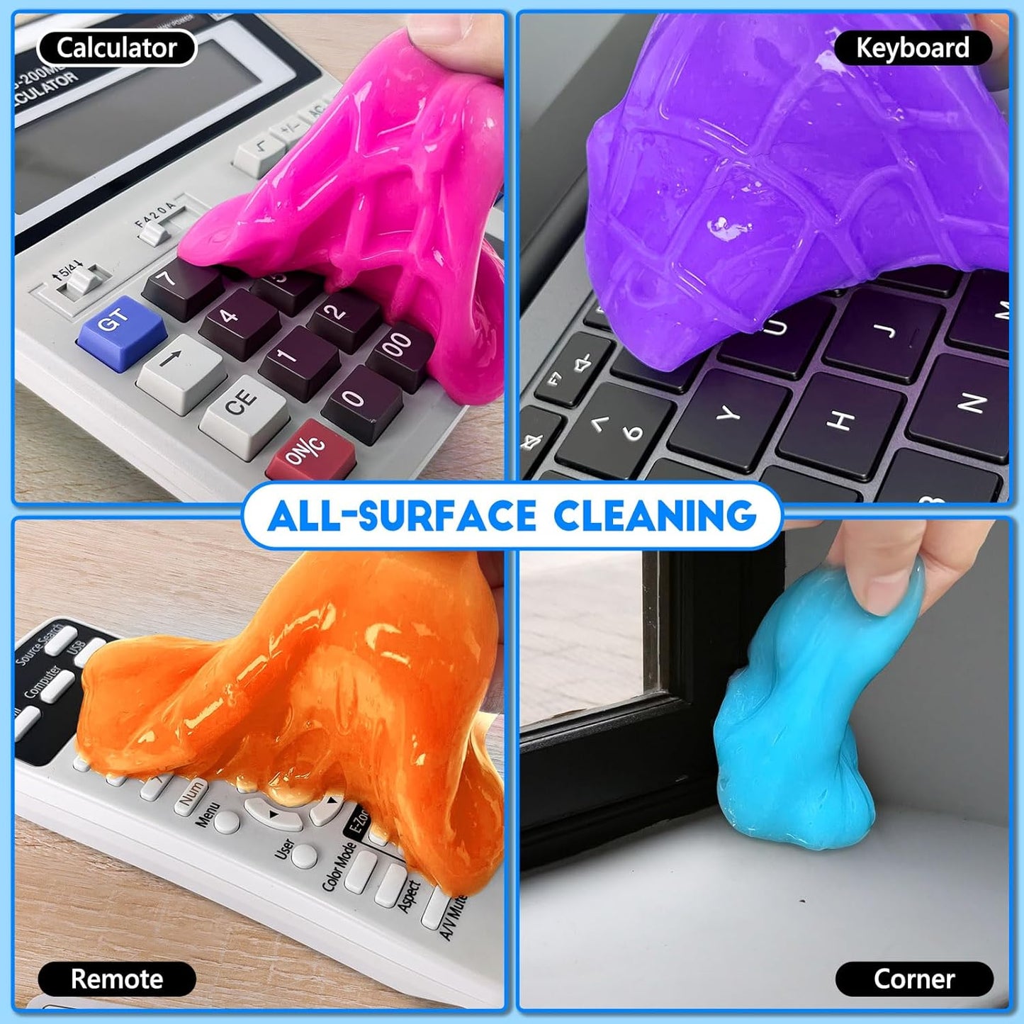 Car Cleaning Gel, 4 Pack Car Cleaning Putty, Universal Auto Deatiling Tools, Reusable Interior Cleaner for Car Keyboard Air Vent, Car Slime Cleaner Dust Cleaning Gel