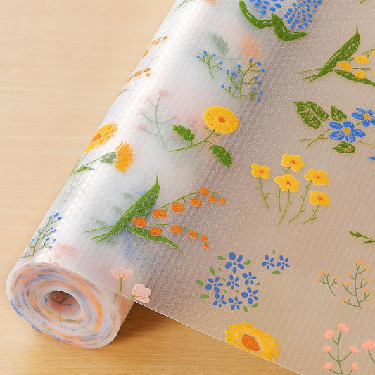 INNOLITES Non-Slip Shelf Liner – Cabinet & Drawer Liner Non-Adhesive – Waterproof Oil-Proof – Durable EVA with Floral for Kitchen Cabinets Refrigerator – BPA-Free, Easy to Cut 17.7" x 78.7"