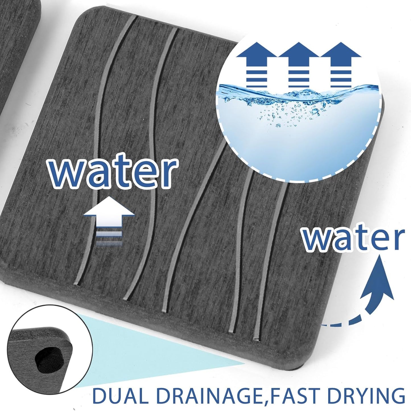 2PCS Water Absorbing Stone Tray, Fast Drying Stone Sink Tray, Water Absorbent Diatomite Trays, Stones Soap Trays, Diatomite Coasters for Kitchen Sink Bathroom Counter, Hand Soap Dish & Holders