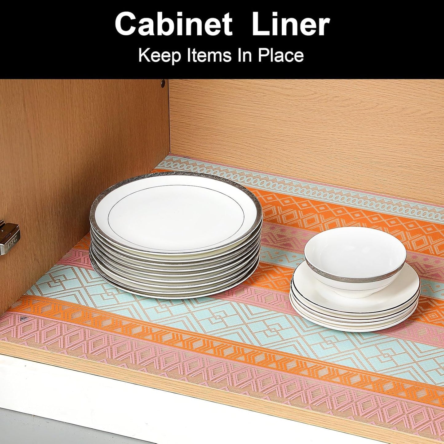 Cooyes Shelf Liners for Kitchen Cabinets Waterproof & Oil-Proof Kitchen Cupboard Mats Non-Slip Drawer Mats EVA Material Non Adhesive Fridge Liner for Shelves