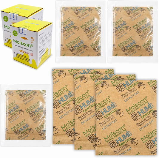 30 Pack 62% RH 8 Gram Two-Way Humidity Control Packs for Storing 1 oz, Size 8 Moisture Control Packets Individually Wrapped
