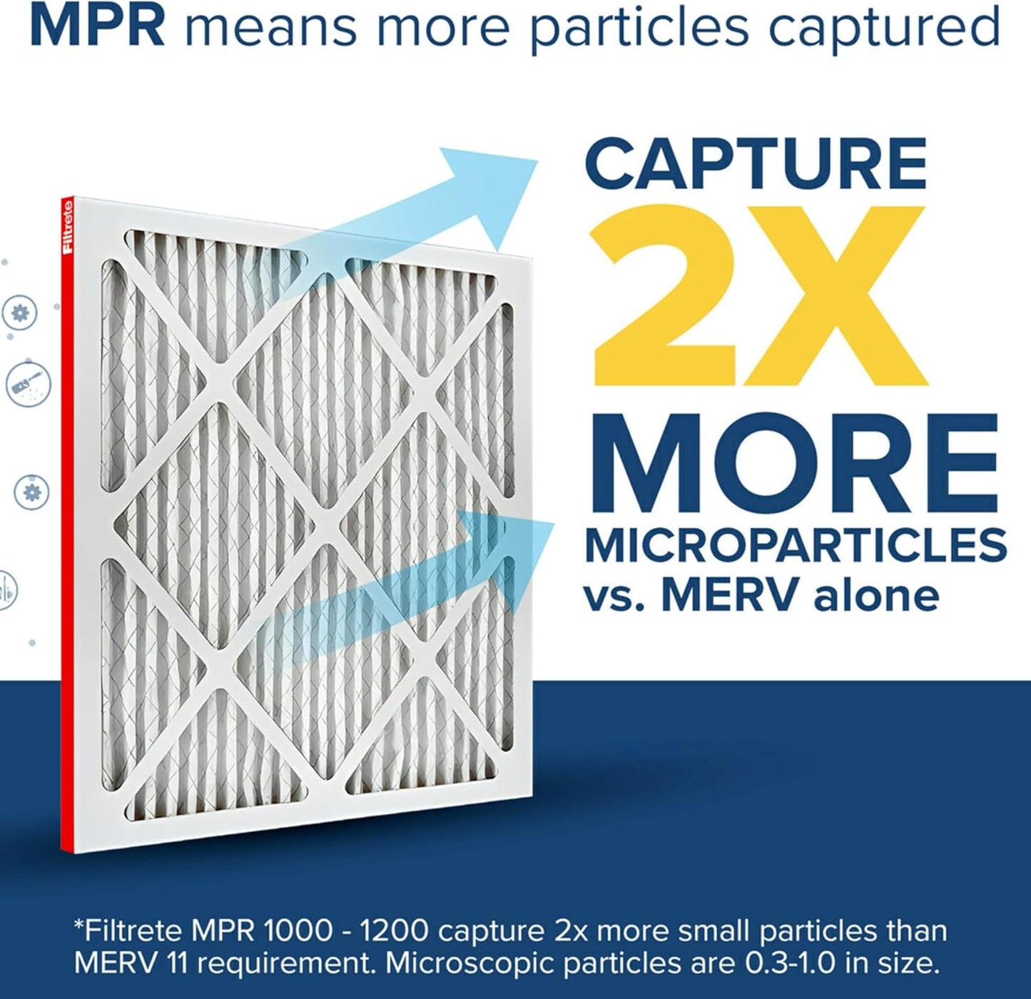 Filtrete 12x30x1 AC Furnace Air Filter, MERV 11, MPR 1000, Micro Allergen Defense, 3-Month Pleated 1-Inch Electrostatic Air Cleaning Filter, 4 Pack (Actual Size 11.81 x 29.81 x 0.81 in)