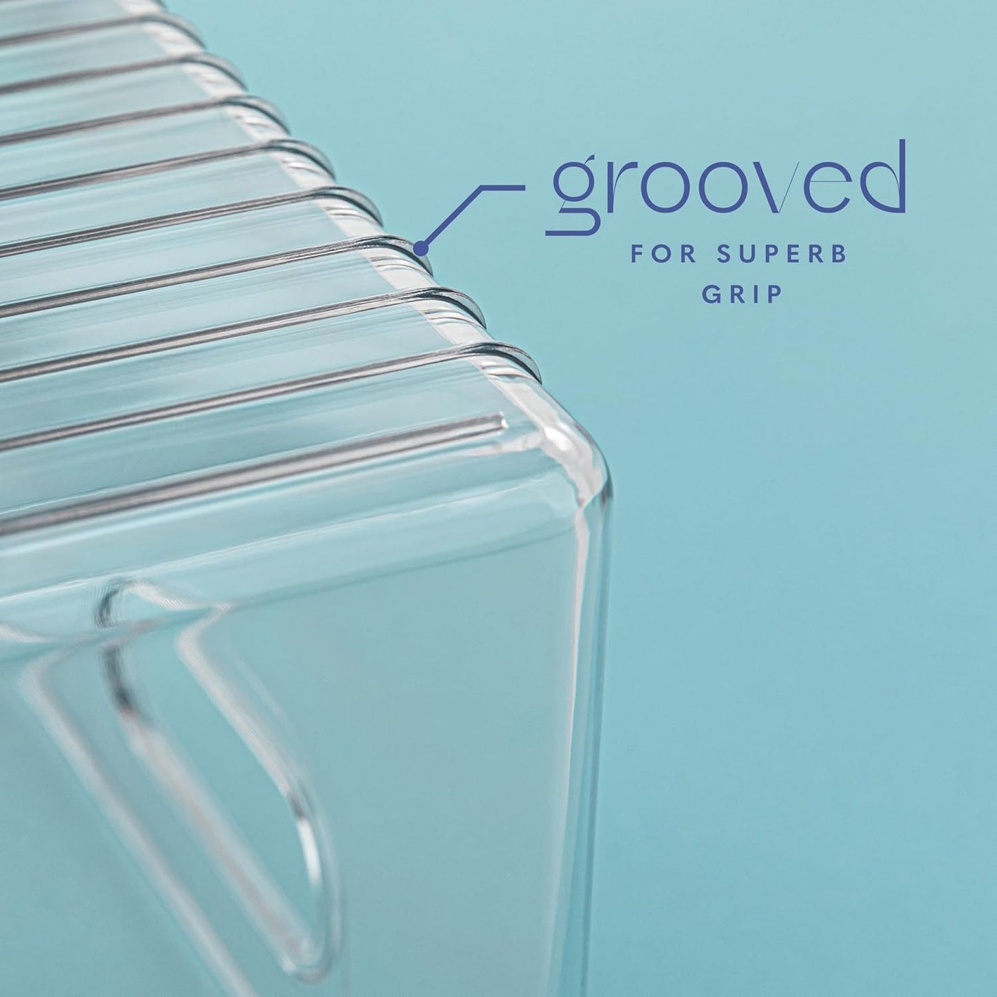 Plastic Food Storage 2 Pack Clear Container Bin with Handles for Organizing Kitchen, Pantry, Refrigerator, Freezer, Pantry, Cabinet, Closet, Bathroom. 16”x4”x5”