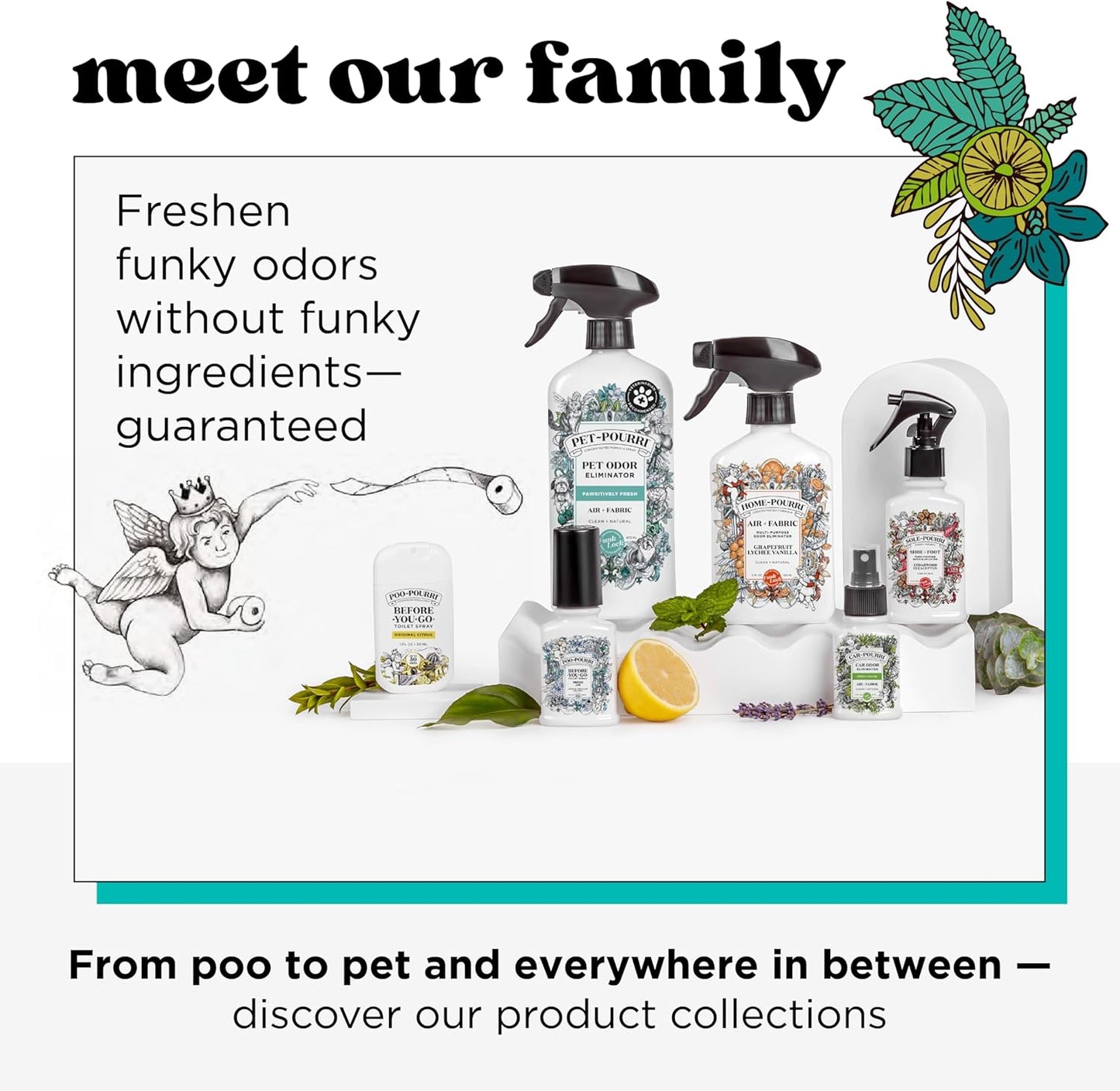 Poo-Pourri Before-You-Go Toilet Spray, Original Citrus, 8 Fl Oz, Up to 400 Uses, Bathroom Odor Deodorizer, Plant-Based with Essential Oils, for Home or Work, Lemon, Bergamot and Lemongrass Scent