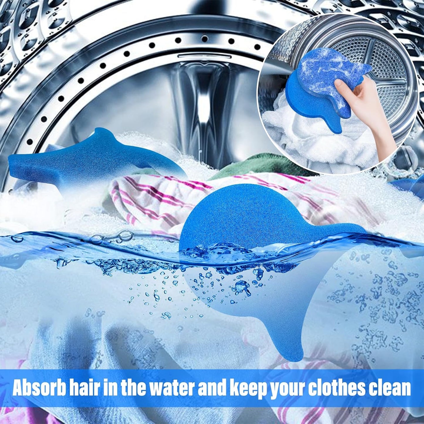 Pet Hair Remover for Laundry, Reusable Dog & Cat Hair Remover Tool, Effectively Removes Pet Hair, Lint and Dander from Bedding and Clothing, Suitable for Washing Machines, Dryers 4PCS