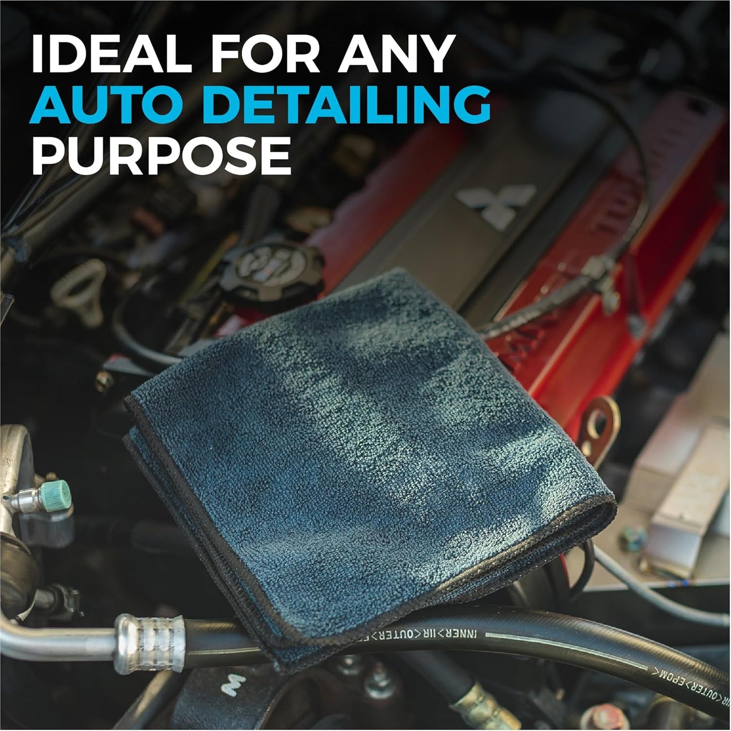 The Rag Company - All-Purpose Microfiber Terry Cleaning Towels - Commercial Grade, Highly Absorbent, Lint-Free, Streak-Free, Kitchens, Bathrooms, Offices, 300gsm, 16in x 16in, Midnight (12-Pack)