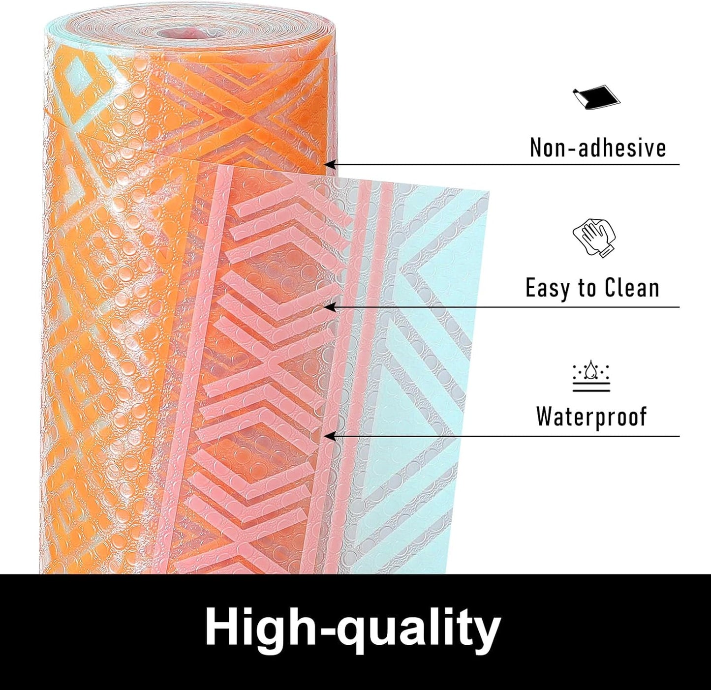 Cooyes Shelf Drawer and Cabinet Liner, Washable Oil-Proof Shelf Liners for Kitchen Cabinets, Shelves, Refrigerator, Non-Adhesive Drawers Mats