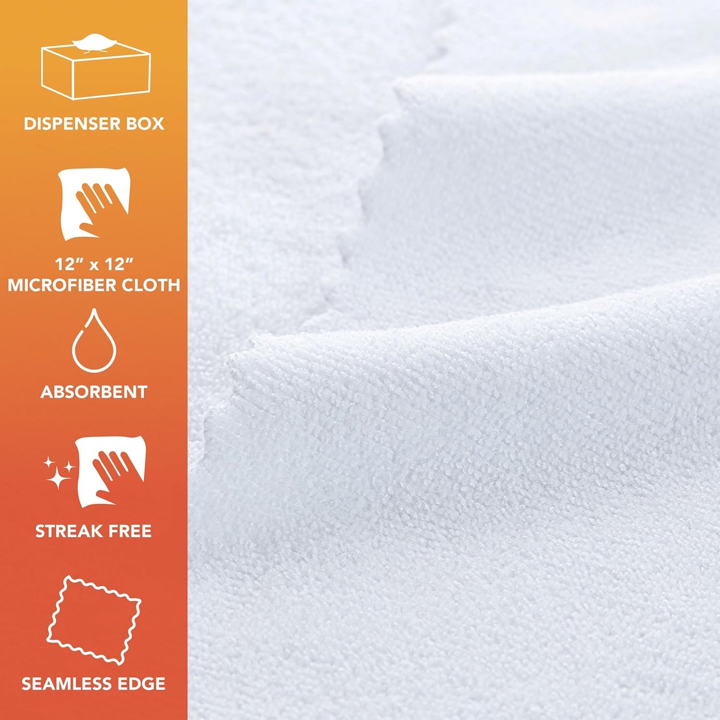 Arkwright Smart Rags in Box - (Bulk Case of 400) Lint Free Microfiber Cleaning Cloth, Scratch & Streak-Free, Dispensable Wash Towels for Cars, Window Glass, and Auto Shop, 12 x 12 in, White
