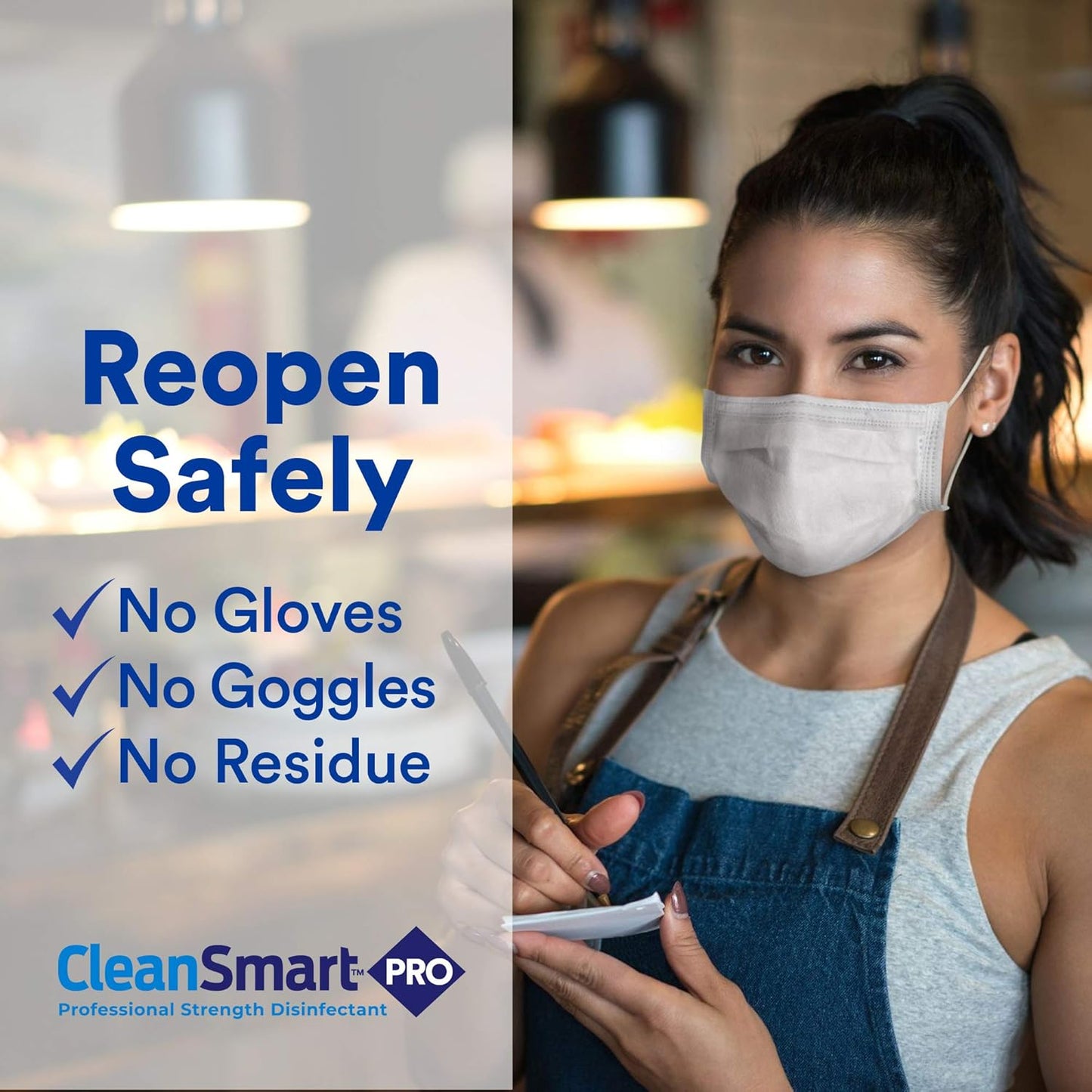 CleanSmart Hospital Grade Disinfectant, Kills 99.9% of Viruses and Bacteria, Hypochlorous Acid Technology, EPA Registered, 1 Gallon (HOCL)