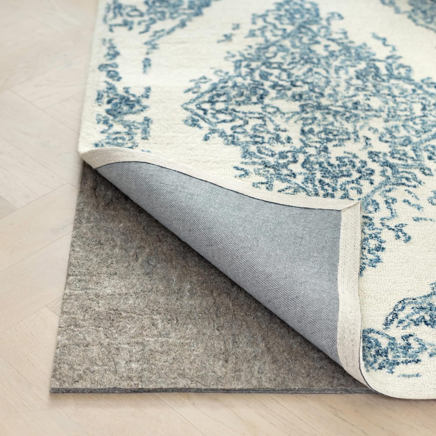 RUGPADUSA - Dual Surface - 11'x15' - 3/8" Thick - Felt + Rubber - Enhanced Non-Slip Rug Pad - Adds Comfort and Protection - for Hard Surface Floors