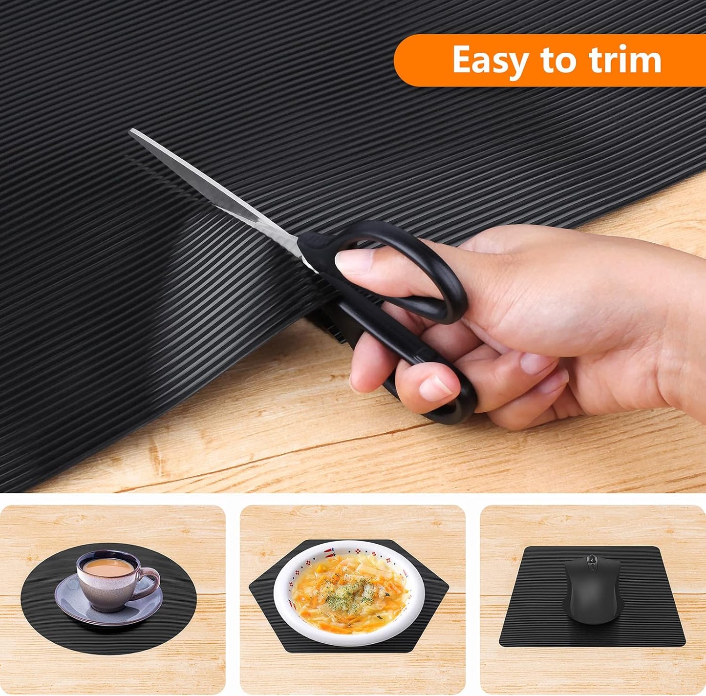 Shelf Liners for Kitchen Cabinets Non Adhesive Drawer Liner EVA Material Cupboard Mat Refrigerator Mats Washable Fridge Liner for Cabinet, Storage and Desks 17.3 x 385.8 Inches