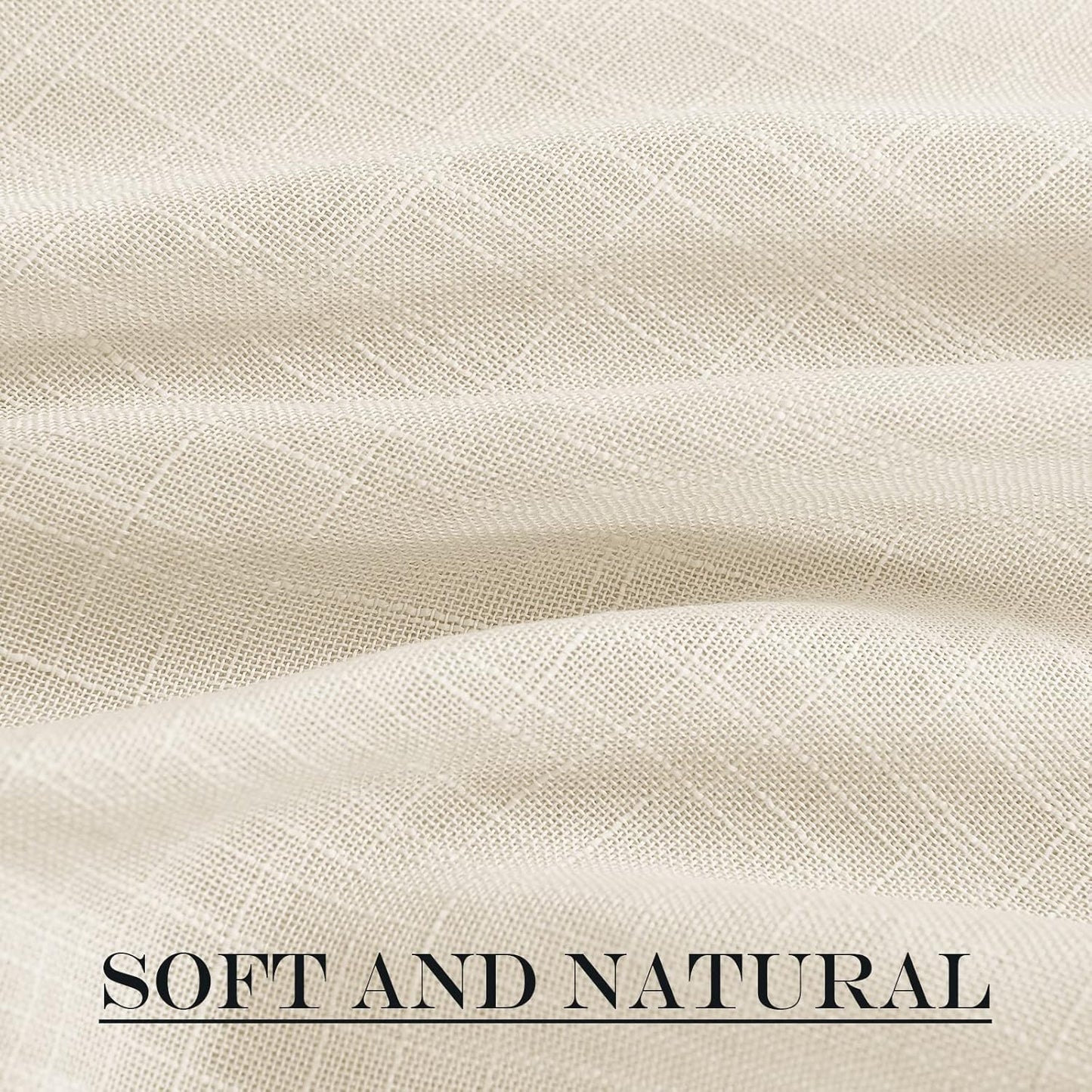 NICETOWN Beige Sidelight Door Curtain 72 Inches Long for Side Light Windows Linen Textured Farmhouse French Door Shade with Tie Back for Kitchen Closet Glass, 26 x 72 Inch Length, 1 Panel